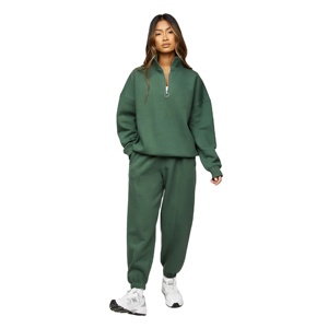 Wholesale Women's Stylish Zipper Tracksuit Breathable Fleece Two-Piece <strong>Sports</strong> Set Zipper <strong>Jacket</strong> Jogger Pants Winter