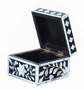 Handcrafted Mother of Pearl & <b>Abalone</b> <b>Shell</b> Marble Inlay Keepsake Box Natural MOP Finish for Jewelry Ornament or Gift Storage - Product Image 5