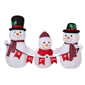 Decorazione Natalizia Gonfiabile Illuminata da 1,9 m, Famiglia di Pupazzi di Neve in PVC, Divertenti Decorazioni da Giardino con Luci Integrate - Product Image 2