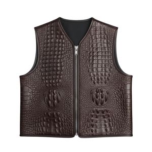 Chaleco de Cuero con Grabado de Cocodrilo para Hombre, Diseño Personalizado de Alta Calidad, Chaleco de Cuero para Invierno, Ecológico, Disponible al por Mayor - Product Image 6