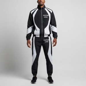 Fashion Men Winter Customized Eco-Friendly Reversible Windbreaker <b>Tracksuit</b> Set Breathable Patchwork High Street Style - Product Image 5