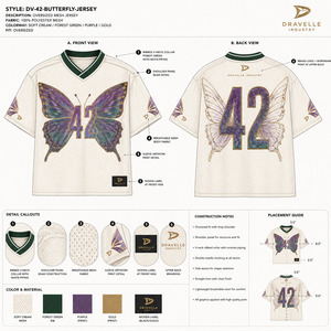 เสื้อเจอร์ซีย์กีฬาตาข่ายสไตล์ Y2K แบบสั่งทำพิเศษ พิมพ์ลายผีเสื้อขนาดใหญ่ เสื้อสตรีทแวร์แบบระบายอากาศ ผ้าโพลีเอสเตอร์ 270GSM สำหรับทีม - Product Image 6