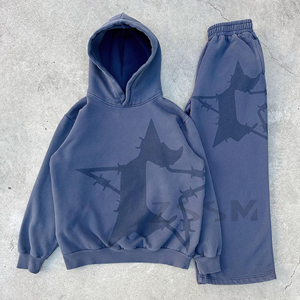 Wholesale Custom Baggy Tracksuit <b>Oversized</b> Hoodie <b>Jogger</b> Set Unisex Winter Casual Solid Streetwear Fleece Sportswear Private - Product Image 6