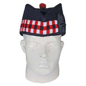 Casquettes Glengarry écossaises à carreaux traditionnels, chapeau ethnique à pompon rouge en flanelle de coton pour toutes les saisons, style asiatique - Product Image 1