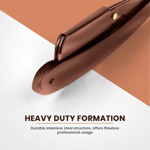 มีดโกนหนวดตรง QORVEX INSTRUMENTS รุ่น 349 สำหรับช่างตัดผมมืออาชีพ ผลิตจากสแตนเลสแท้ 100% พร้อมใบมีด 100 ใบ สีบรอนซ์ - Product Image 5