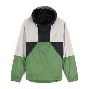 <b>Men's</b> Color Blocking Windbreaker Hooded <b>Jacket</b> Regular Fit Breathable Polyester Material Spring Casual Style Windproof Zipper - Product Image 1
