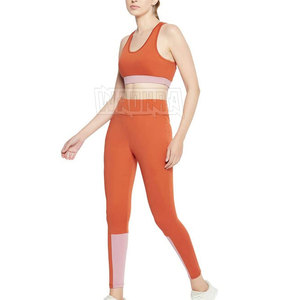 Polyester Made Women Yoga Set Solid Front Customizable Eco-Friendly Breathable High Waist 2-Piece Wholesale New Design - Product Image 3