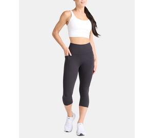 เลกกิ้งคาปรีเอวสูงสำหรับผู้หญิง ผลิตโดย OEM เหมาะสำหรับออกกำลังกาย แห้งเร็ว ระบายอากาศได้ดี ผลิตจากโพลีเอสเตอร์ผสมอีลาสเทน มีกระเป๋า  ไซส์พลัส - Product Image 4