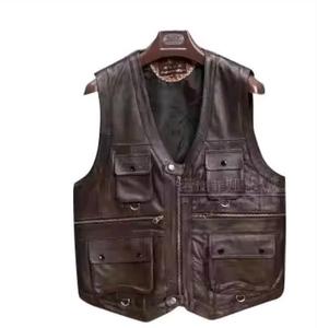 Nouveau Gilet de Mode en Gros, Design Premium, en Cuir de Vachette, Gilet pour Homme, Style Urbain, Gilet en Cuir Véritable - Product Image 1