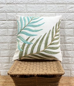 Funda de Cojín Cuadrada de Lino y Algodón, Estilo Nórdico, Diseño de Flores Bordadas Coloridas, Funda de Almohada Decorativa - Product Image 1