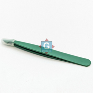Pince à épiler sourcils verte à pointe inclinée en acier inoxydable – Outil de coupe durable au style moderne - Product Image 4