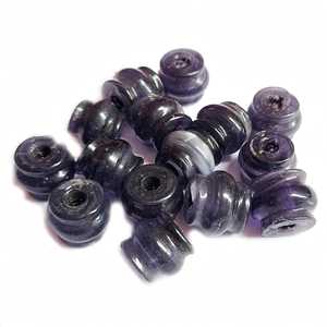 Perles de verre artisanales en gros, base noire, effet éclaboussures, points blancs multicolores, forme ovale, perles africaines pour bijoux - Product Image 2