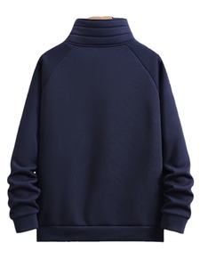 Men's Fashion Raglan Sleeve Sweatshirt Half-<b>Zip</b> Open Neckline Autumn/Winter Casual Versatile Long-Sleeve 100% Cotton Fleece - Product Image 2