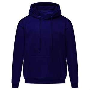 High Quality Men's Distress Jersey Hoodie Unlined <b>Velour</b> Puff Technique Solid Terry Street Pullover Heated 100% Cotton - Product Image 4