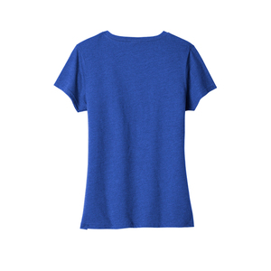 T-shirt tendance pour femme à col en V, en jersey de coton confortable, à manches courtes, haut décontracté, fournisseur d'habillement en gros - Product Image 3