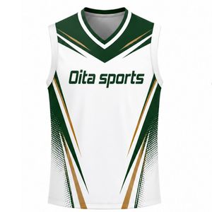 Green Gold Volleyball Sleeveless <b>Shirt</b> Athletic Team Sportswear Top Competition Performance Training Uniform - Product Image 1