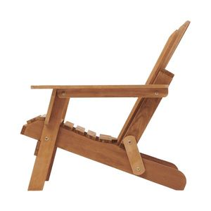 Oversize Pre-Assembled Adirondack Folding Garden Chair Wooden Patio with Comfortable <b>Backrest</b> and Seatboard for Outdoor Use - Product Image 4