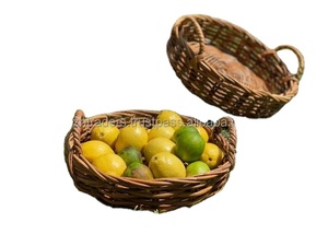 Elegante y asequible juego de bandejas redondas de ratán con artesanía india artística para cocina, comedor y decoración de Ramadán - Product Image 3