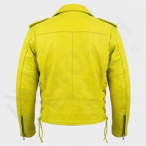Veste en cuir pour homme NAI-0441A, style classique de motard, vêtement de moto élégant et résistant, couleur personnalisable. - Product Image 2