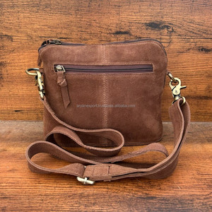 <b>Christmas</b> Sale 2024 New Handmade Brown Genuine Suede Leather Boot Stitch Crossbody Purse for Women Western High Quality Handbags - Product Image 3