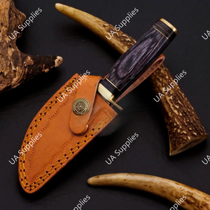 Hot Selling 2026 New Design Damascus Steel Fixed Blade Drop Point 15 cm Black Pakka Wood Handle Brass Guard Durable Razor Knife - Product Image 6