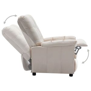 Fauteuil inclinable en polyester crème avec grand rembourrage en coton PP, contreplaqué en bois et éponge en fer pour une expérience d'assise confortable - Product Image 4