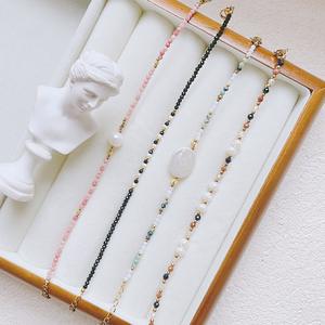 Autumn Winter Collection High-End Women's Necklace <b>Bracelet</b> Set Niche Design with Dopamine-Colored Natural Stone <b>Beads</b> - Product Image 2