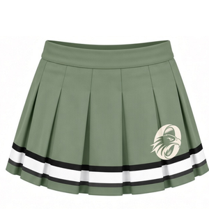 Neutral Sage <b>Green</b> Printed Cheer Uniform Set Short Sleeve Top <b>Pleated</b> <b>Skirt</b> Team Athletic Sportswear Training Practice - Product Image 4