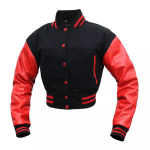 Blouson universitaire court personnalisé pour femme, haute qualité, manches longues, broderie, best-seller, streetwear oversize vierge pour homme, fabricant - Product Image 1