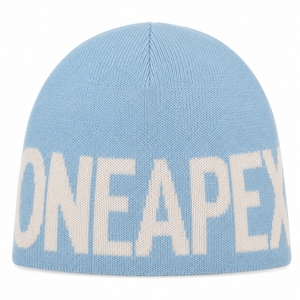 Bonnet en tricot bleu clair pour homme, bonnet d'hiver à revers, unisexe, style streetwear, bonnet ajusté, logo personnalisé, accessoire de mode en gros - Product Image 1