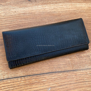 Monedero personalizado con relieve de cocodrilo para mujer, tarjetero, bolso de mano para mujer, cartera larga, carteras de piel de vaca auténtica para mujer - Product Image 2