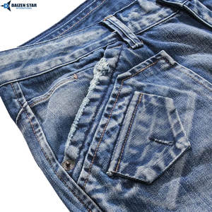 Vaqueros casuales de verano para hombre, lavado claro, cintura media, bordados, transpirables, ecológicos, de secado rápido, con cremalleras y botones, estilo urbano, 220g - Product Image 6