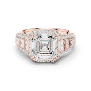 Anillo de Diamantes Finos Cultivados en Laboratorio con Corte Asscher y Baguette, Joyería Elegante para Bodas, Proveedor Mayorista OEM - Product Image 1