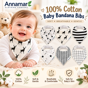Ensemble de bavoirs pour bébé en coton 100% personnalisé |   Bavoirs doux et respirants |   Bavoirs d'alimentation lavables |   Fabricant OEM - Product Image 2