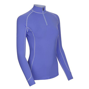 Horsekraft Women's Purple <b>Long</b> <b>Sleeve</b> <b>Base</b> <b>Layer</b> Top Zipper Closure for Riding Solid Color Slim Fit Equestrian Wear UV - Product Image 1