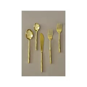 Juego de cubiertos Royal Brass con acabado dorado, colección de utensilios de comedor, decoración de mesa premium para bodas - Product Image 5