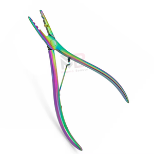 Pince professionnelle en acier inoxydable pour extensions de cheveux, application de micro-anneaux, poignée ergonomique et outil de précision pour salon - Product Image 1