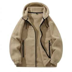 <b>Men's</b> Hooded Fleece <b>Jacket</b> Waterproof Windproof Winter Sport Wear Full Sleeve Drawstring Outdoor <b>Jacket</b> - Product Image 3