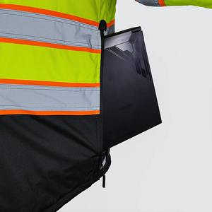Chaqueta de seguridad de alta visibilidad con paneles de contraste, chaqueta de trabajo reflectante y protectora, chaqueta de seguridad de alta visibilidad para servicios públicos - Product Image 6