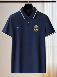 เสื้อโปโลผู้ชายคุณภาพสูง แขนสั้น สำหรับธุรกิจและกอล์ฟ ระบายอากาศได้ดี ผ้าโพลีเอสเตอร์สำหรับฤดูร้อน ปักลาย พร้อมกระดุม - Product Image 3