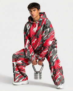 Camouflage <b>Men's</b> Oversized Contrastline Custom Hoodie Oversized Breathable Premium Cotton Fleece Casual <b>Pullover</b> <b>Mens</b> Sweatshirt - Product Image 6