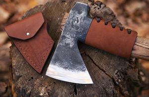 Hache professionnelle forgée à la main en acier à haute teneur en carbone - 13 pouces, manche en bois de frêne pleine longueur, qualité DIY, ODM pour travaux extérieurs et cadeaux - Product Image 6