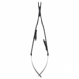 Porte-aiguilles micro-aiguilles droit 16 cm, manuel, léger, réutilisable, certifié CE, motif pont osseux, revêtement noir - Product Image 1