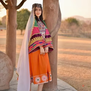 Robe traditionnelle afghane Kuchi, Poshak nomade tribal, robe brodée à la main, mode ethnique vintage afghane, culturelle - Product Image 3