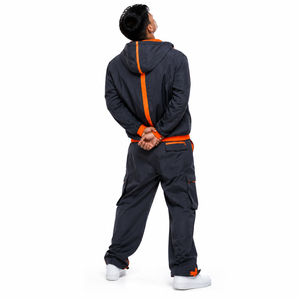 Windbreaker Tracksuit Set Custom Embroidered Logo <b>Zip</b> Pocket Chest Design Water Repellent Nylon Fabric Wholesale Streetwear - Product Image 3