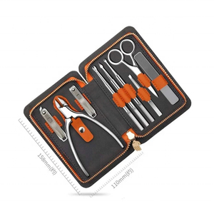 Matte Black Professional Manicure & Pedicure <b>Kit</b> 15pc 4 in 1 <b>Nail</b> Clipper Metal Bag Sleek Design Essential Personal Grooming - Product Image 5