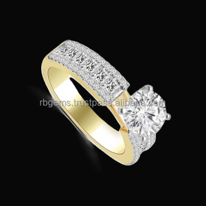 Anillo de Oro Amarillo de 14k con Piedra Preciosa de Diseño Exquisito, Diamante Cultivado en Laboratorio con Corte Brillante, Certificado IGI, Joyería Moderna para Mujer - Product Image 5