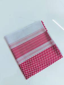 Keffiyeh Shemagh Árabe para Hombre, de Poliéster Rojo y Blanco, de Alta Calidad al por Mayor, Bufanda Musulmana Palestina, No Tejida, Transpirable, Étnica - Product Image 4