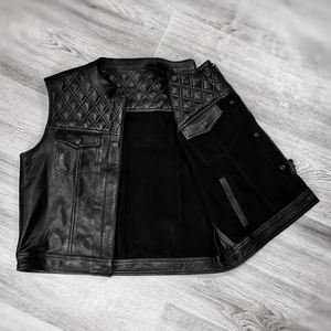Gilet de motard en cuir véritable personnalisé de qualité supérieure, vêtement de moto tendance, gilet de moto pour homme avec coutures robustes - Product Image 5