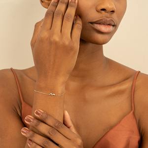 Bracelet Serpent en Or Massif 14K avec Diamants Naturels, Mini Bracelet Serpent Délicat, Bracelet Empilable, Bijoux Fins Minimalistes - Product Image 2